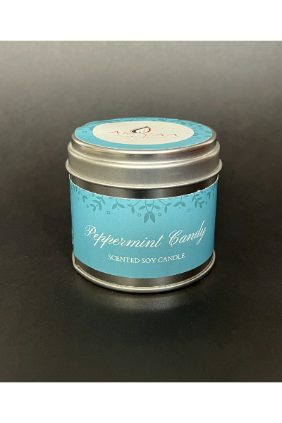 Soy Wax Tin Candle - Peppermint Candy 